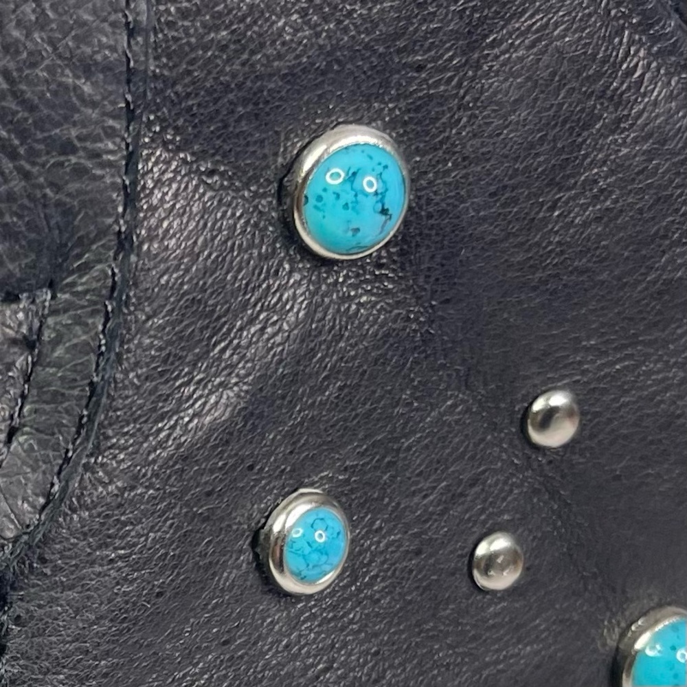 Dingo Black Leather Studded Turquoise Harness Western Cowboy Boots Women’s 10M - Picture 5 of 15